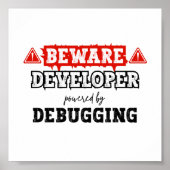 Ontwikkelaar Powered by Debugging | programmering Poster (Voorkant)
