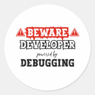 Ontwikkelaar Powered by Debugging programmering Ronde Sticker