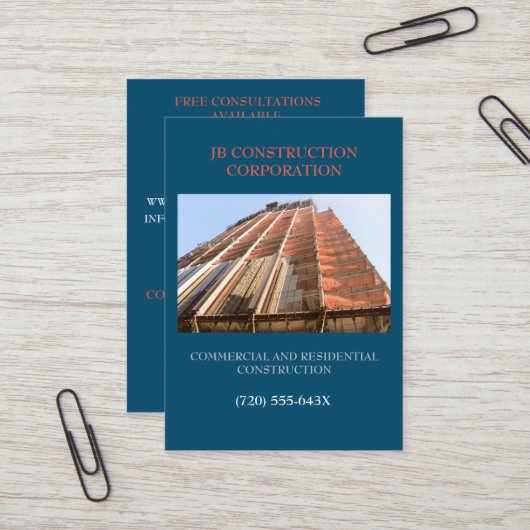 Ontwikkelaar Remodel Consultant Bouw Visitekaartje (Voorkant / Achterkant in situ)