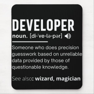 Ontwikkelaars dictionary Definition Funny-ontwikke Muismat