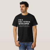 Ontwikkelaars en programmeurs Grappig Gezegde T-shirt (Voorkant volledig)