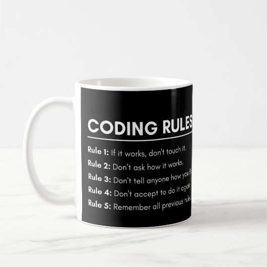 Ontwikkelaars & programmeurs coderingsregels grapp koffiemok (Links)