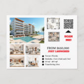 Ontwikkeling lancering makelaar vastgoed advertere briefkaart (Achterkant)