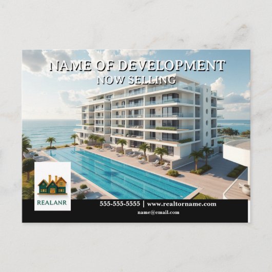 Ontwikkeling lancering makelaar vastgoed advertere briefkaart (Voorkant)