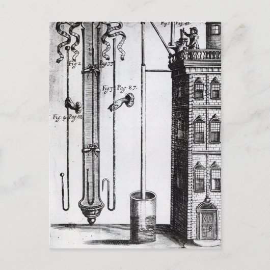 Ontwikkeling van de waterpomp door Robert Boyle Briefkaart (Voorkant)