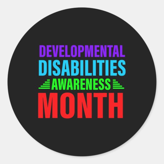 Ontwikkelings-handicap-bewustzijn maand mama zegge ronde sticker (Voorkant)