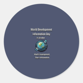 Ontwikkelingsinformatiedag. Informatie delen. Ronde Sticker