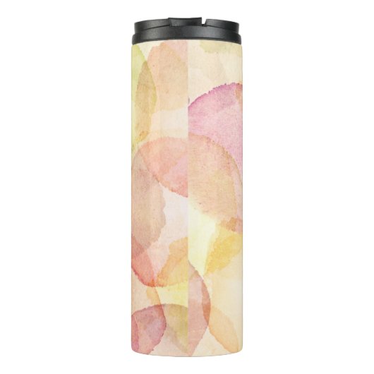Ontworpen abstracte achtergrond met waterverf thermosbeker (Achterkant)
