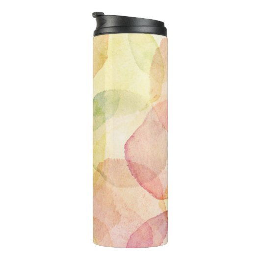 Ontworpen abstracte achtergrond met waterverf thermosbeker (Geroteerd rechts)