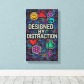 Ontworpen door afleiding | Digitaal glitch canvas (Insitu (Houten vloer))