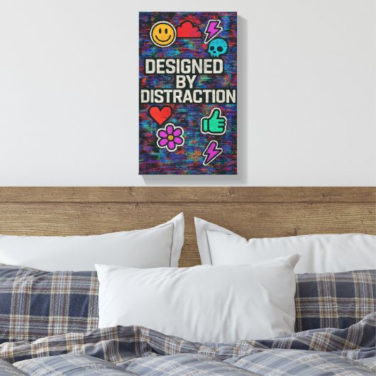 Ontworpen door afleiding | Digitaal glitch canvas (Insitu (Slaapkamer))