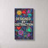 Ontworpen door afleiding | Digitaal glitch canvas Afdruk (Voorkant)