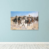 Ontworpen door Frederic Remington,  cowboys Canvas Afdruk (Insitu (Houten vloer))