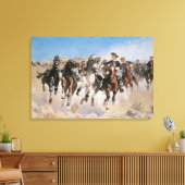 Ontworpen door Frederic Remington, cowboys Canvas Afdruk (Insitu (Woonkamer))