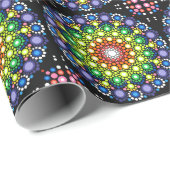 Ontworpen Floral Mandala Retro Hippie Stippen Cadeaupapier (Rol Hoek)