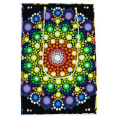 Ontworpen Floral Mandala Retro Hippie Stippen Medium Cadeauzakje (Achterkant)