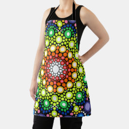 Ontworpen Floral Mandala Retro Hippie Stippen Schort