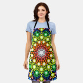 Ontworpen Floral Mandala Retro Hippie Stippen Schort (Gedragen)