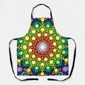 Ontworpen Floral Mandala Retro Hippie Stippen Schort (Voorkant)