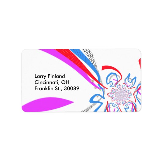 Ontworpen label met moderne kunststijl (Voorkant)