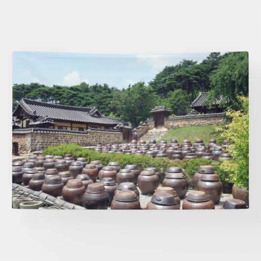 Ontworpen met een foto van Zuid-Korea, gedrukt Spandoek (Horizontaal)