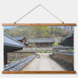 Ontworpen met een foto van Zuid-Korea, horizon Hangend Wandkleed