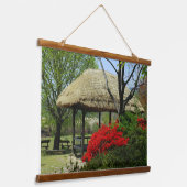 Ontworpen met een foto van Zuid-Korea, horizon Hangend Wandkleed (Gebogen)