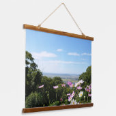 Ontworpen met een foto van Zuid-Korea, horizon Hangend Wandkleed (Gebogen)