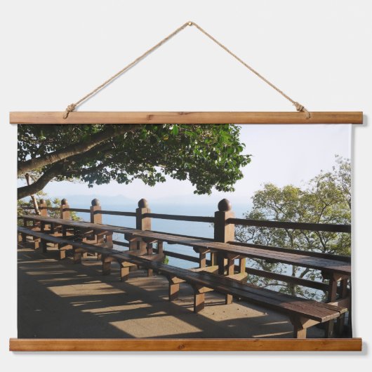 Ontworpen met een foto van Zuid-Korea, horizon Hangend Wandkleed (Voorkant)