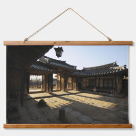 Ontworpen met een foto van Zuid-Korea, horizon Hangend Wandkleed