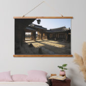 Ontworpen met een foto van Zuid-Korea, horizon Hangend Wandkleed (Slaapkamer)