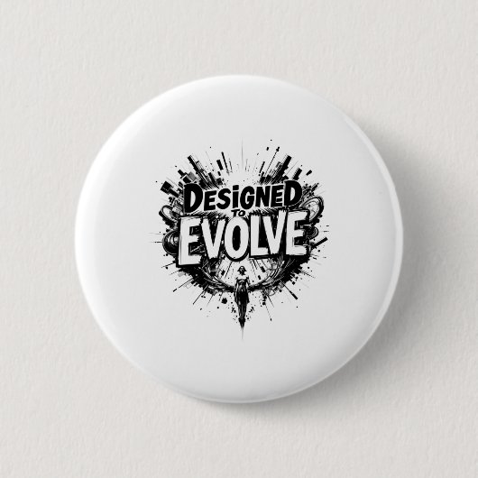 Ontworpen om te evolueren - Bold Abstract Evolutio Ronde Button 5,7 Cm (Voorkant)