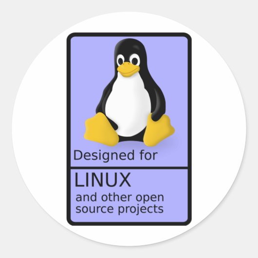 Ontworpen voor Linux Ronde Sticker (Voorkant)