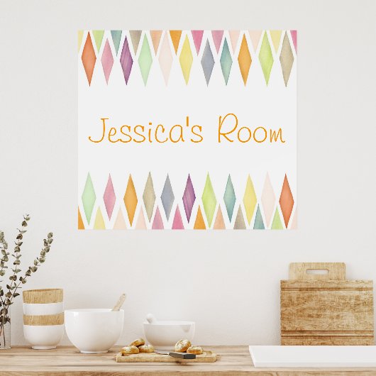 Ontworpen waterverf achtergrond poster (Keuken)