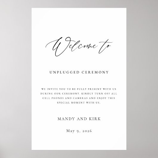 Ontwrichte Ceremonie Trouwbord Poster (Voorkant)