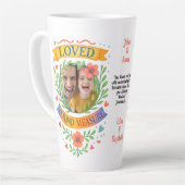 Ontzagend Bemind - Aangepaste Foto & Tekst Bloemen Latte Mok (Linkerhoek)