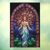 Ontzagwekkend Glazen in lood venster met achtergro Raamsticker (Vel 3)