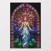 Ontzagwekkend Glazen in lood venster met achtergro Raamsticker (Vel)