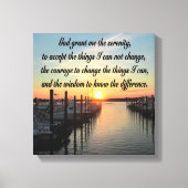 ONTZAGWEKKEND SERENITY PRAYER SUNSET FOTOONTWERP CANVAS AFDRUK (Voorkant)