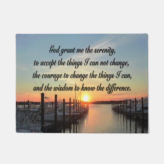 ONTZAGWEKKEND SERENITY PRAYER SUNSET FOTOONTWERP DEURMAT (Voorkant)