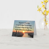 ONTZAGWEKKEND SERENITY PRAYER SUNSET FOTOONTWERP KAART (Gele Bloem)