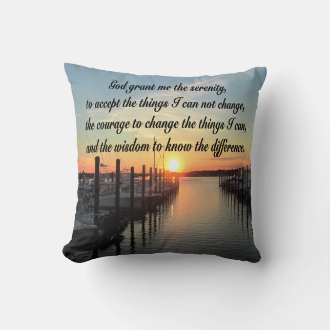 ONTZAGWEKKEND SERENITY PRAYER SUNSET FOTOONTWERP KUSSEN (Voorkant)