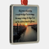 ONTZAGWEKKEND SERENITY PRAYER SUNSET FOTOONTWERP METALEN ORNAMENT (Rechts)