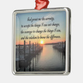 ONTZAGWEKKEND SERENITY PRAYER SUNSET FOTOONTWERP METALEN ORNAMENT (Links)
