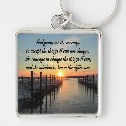ONTZAGWEKKEND SERENITY PRAYER SUNSET FOTOONTWERP SLEUTELHANGER (Voorkant)