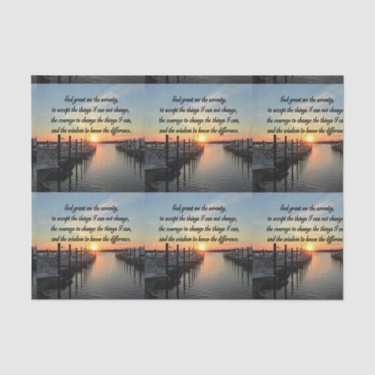ONTZAGWEKKEND SERENITY PRAYER SUNSET FOTOONTWERP TISSUEPAPIER (Voorkant)