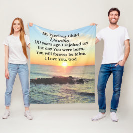 ONTZAGWEKKENDE 90E VERJAARDAG GEPERSONALISEERD FLEECE DEKEN