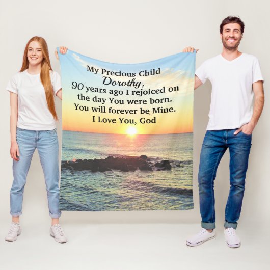 ONTZAGWEKKENDE 90E VERJAARDAG GEPERSONALISEERD FLEECE DEKEN (In situ)