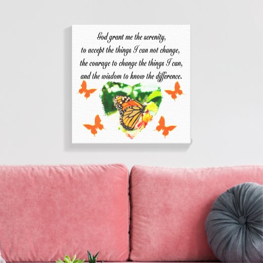 ONTZAGWEKKENDE INSPIRERENDE BUTTERFLY SERENITY GEB CANVAS AFDRUK (Insitu (Woonkamer))