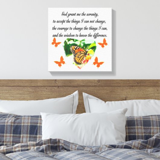 ONTZAGWEKKENDE INSPIRERENDE BUTTERFLY SERENITY GEB CANVAS AFDRUK (Insitu (Slaapkamer))